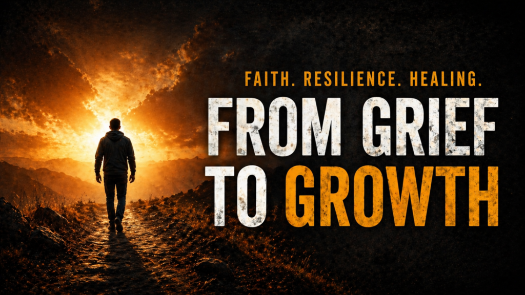 From grief to growth episode artwork about faith resilience and healing