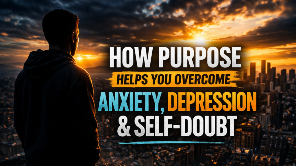 Purpose and mental health featured image with city skyline at sunset