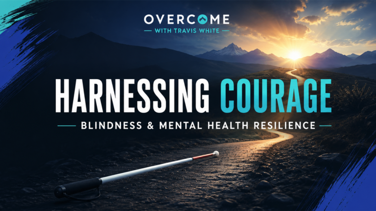 Laura Bratton episode artwork for blindness, anxiety, and mental health resilience