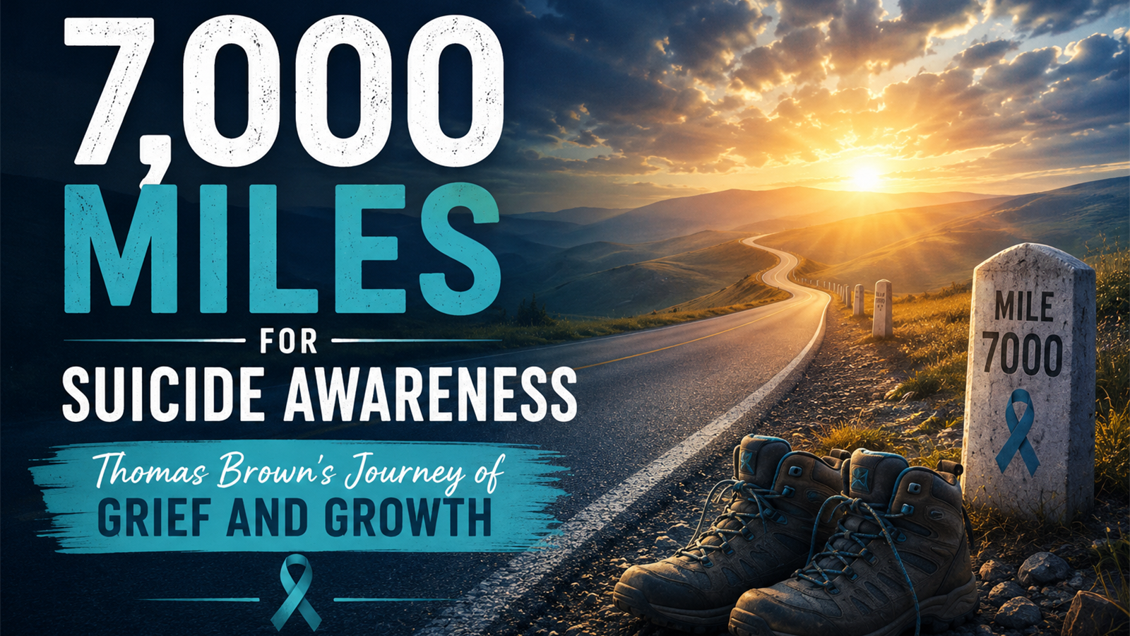 Thomas Brown episode artwork for a 7000-mile suicide awareness bike ride