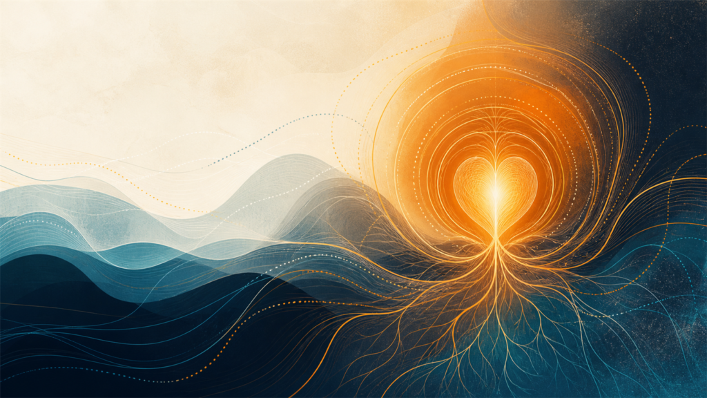 Abstract nervous system signal artwork for an article about why anxiety will not go away
